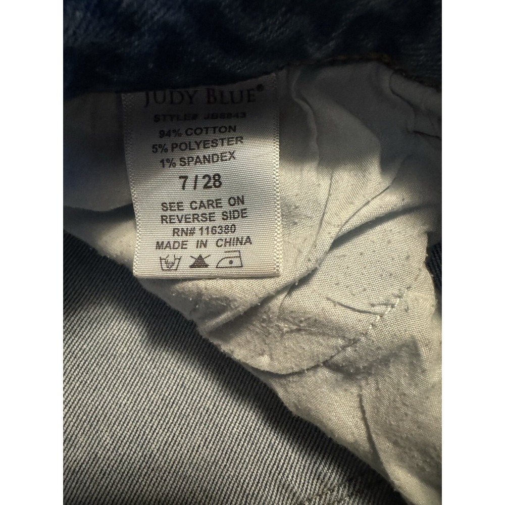 Judy Blue Jeans Women 7/28 Skinny Fit Fray Hem Medium Wash Stretch Denim 27x25 - Picture 5 of 10